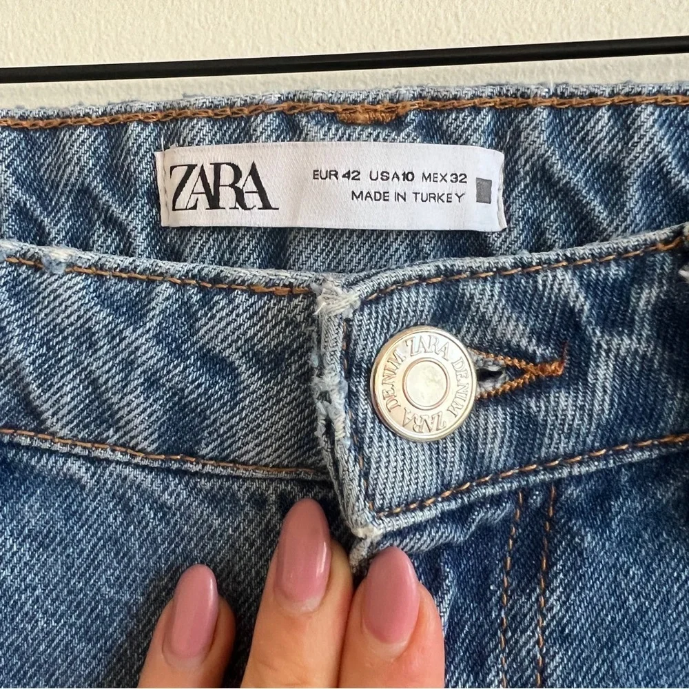 🏷️ SOLD •ZARA • Super High Rise Straight Leg Z1975 Jeans • 10 - Picture 13 of 15